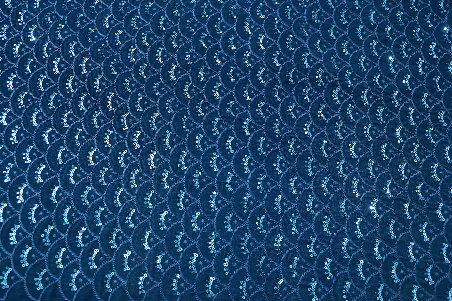 blue embroidered velvet