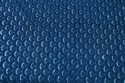 blue embroidered velvet