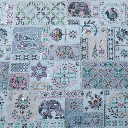 CREAM EMRROIDERED VELVET ETHNIC WEAR