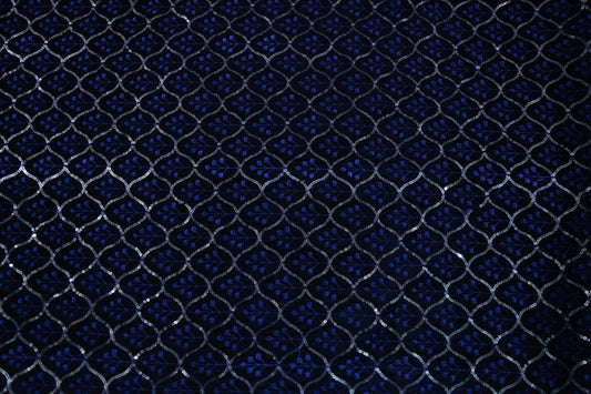 NAVY BLUE EMBROIDERED VELVET ETHNIC WEAR