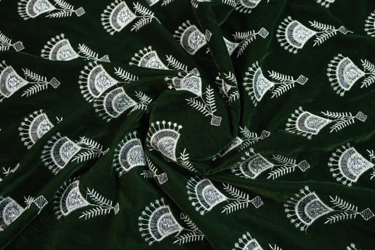GREEN EMROIDERY VELVET TUXEDO PARTY WEAR