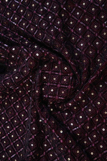 BALCK EMBROIDERY EHTNIC FABRIC