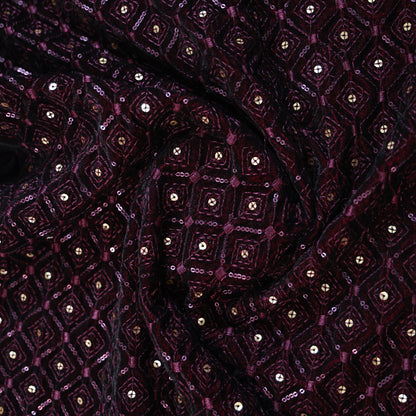 WINE VELVET EMBROIDERY TUXEDO PARTY WEAR