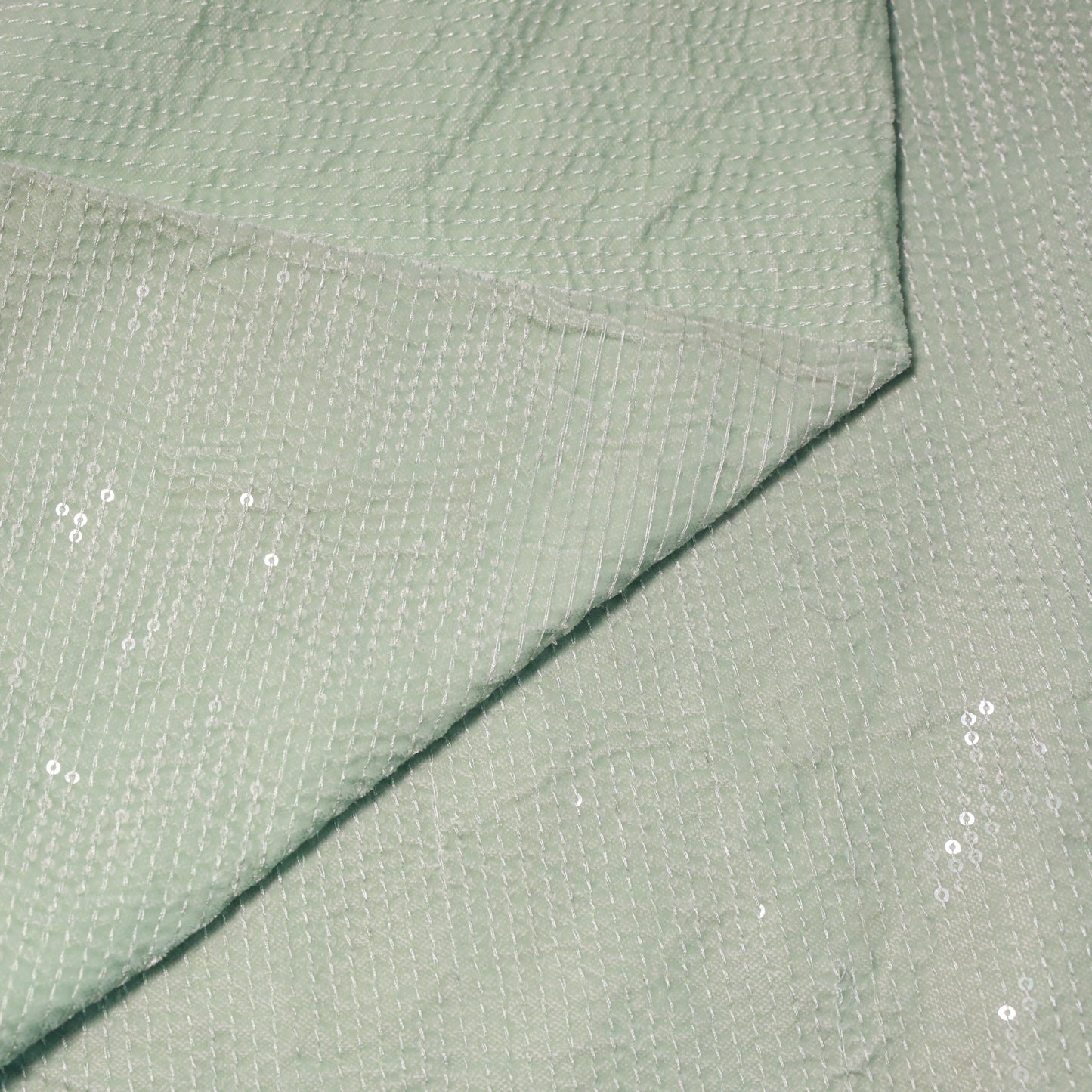 SEA GREEN VELVET EMBROIDERED ETHNIC FABRIC