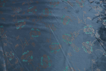 D&J GREY PRINTED VELVET FABRIC