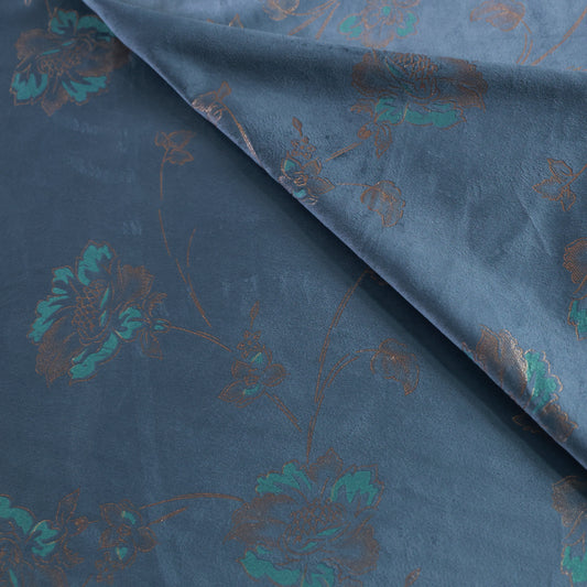 D&J GREY PRINTED VELVET FABRIC