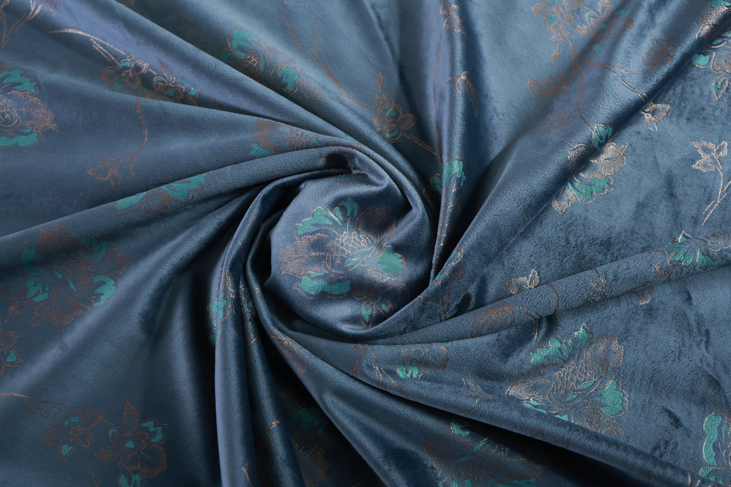 D&J GREY PRINTED VELVET FABRIC