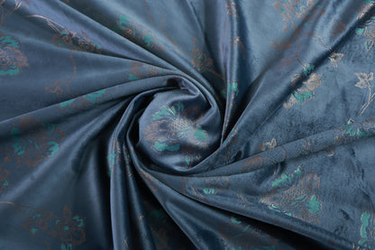 D&J GREY PRINTED VELVET FABRIC