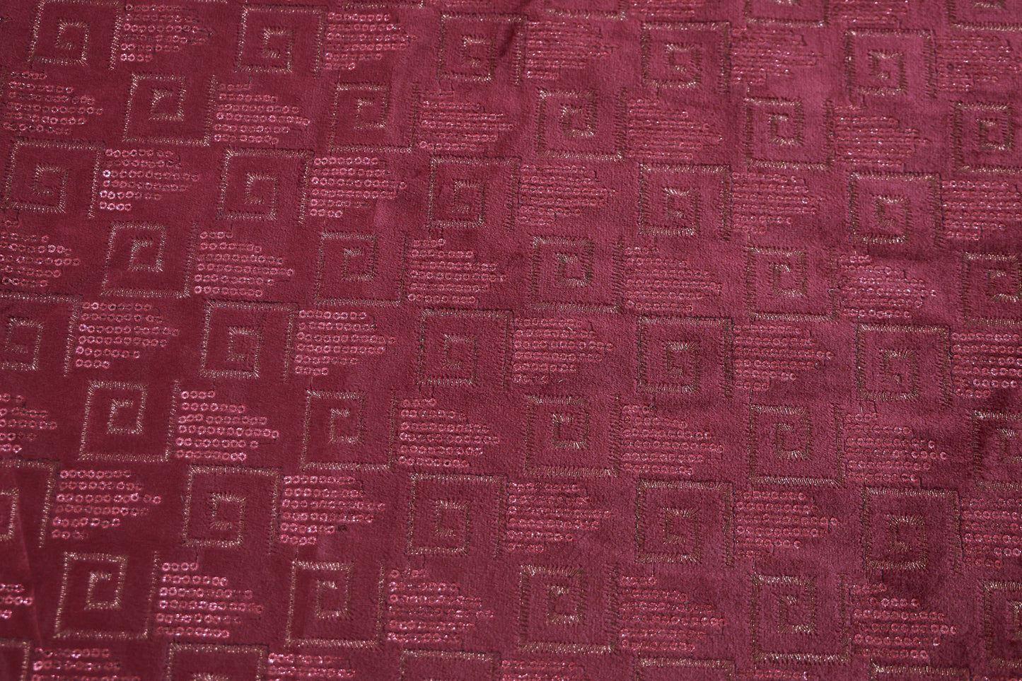 ABSOLUTO MEHROON VELVET EMBRODERY FABRIC