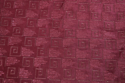 ABSOLUTO MEHROON VELVET EMBRODERY FABRIC