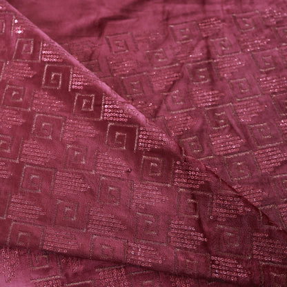 ABSOLUTO MEHROON VELVET EMBRODERY FABRIC