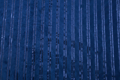D&J BLUE EMBROIDERED VELVET FABRIC