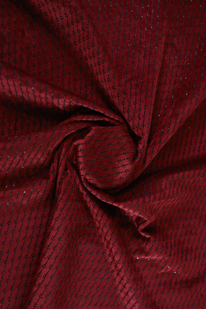 D&J RED EMBROIDERED VELVET FABRIC