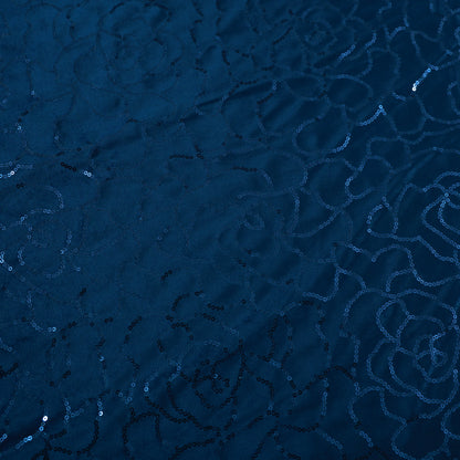 D&J TEAL  VELVET EMBROIDERED FABRIC