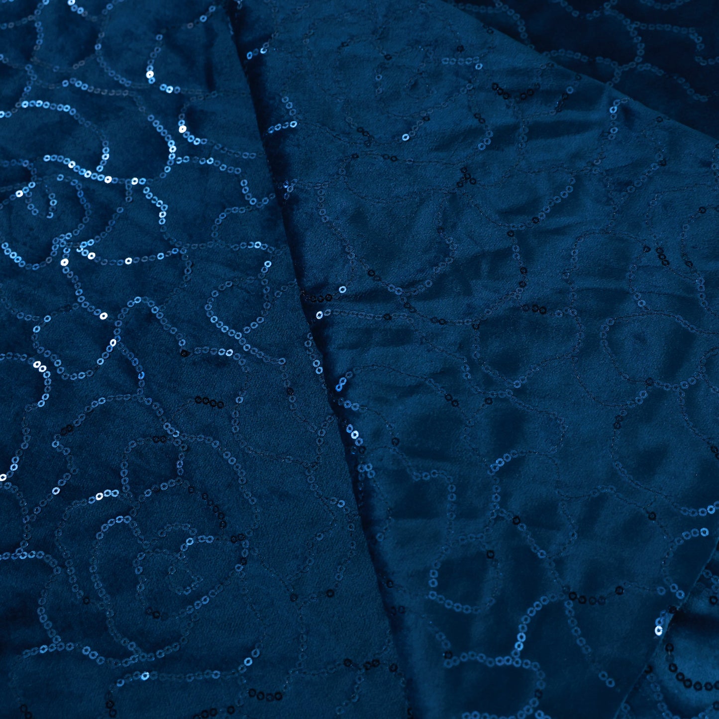 D&J TEAL  VELVET EMBROIDERED FABRIC