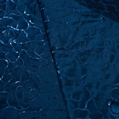 D&J TEAL  VELVET EMBROIDERED FABRIC