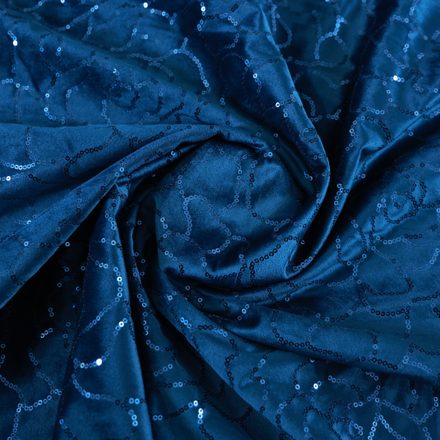 D&J TEAL  VELVET EMBROIDERED FABRIC