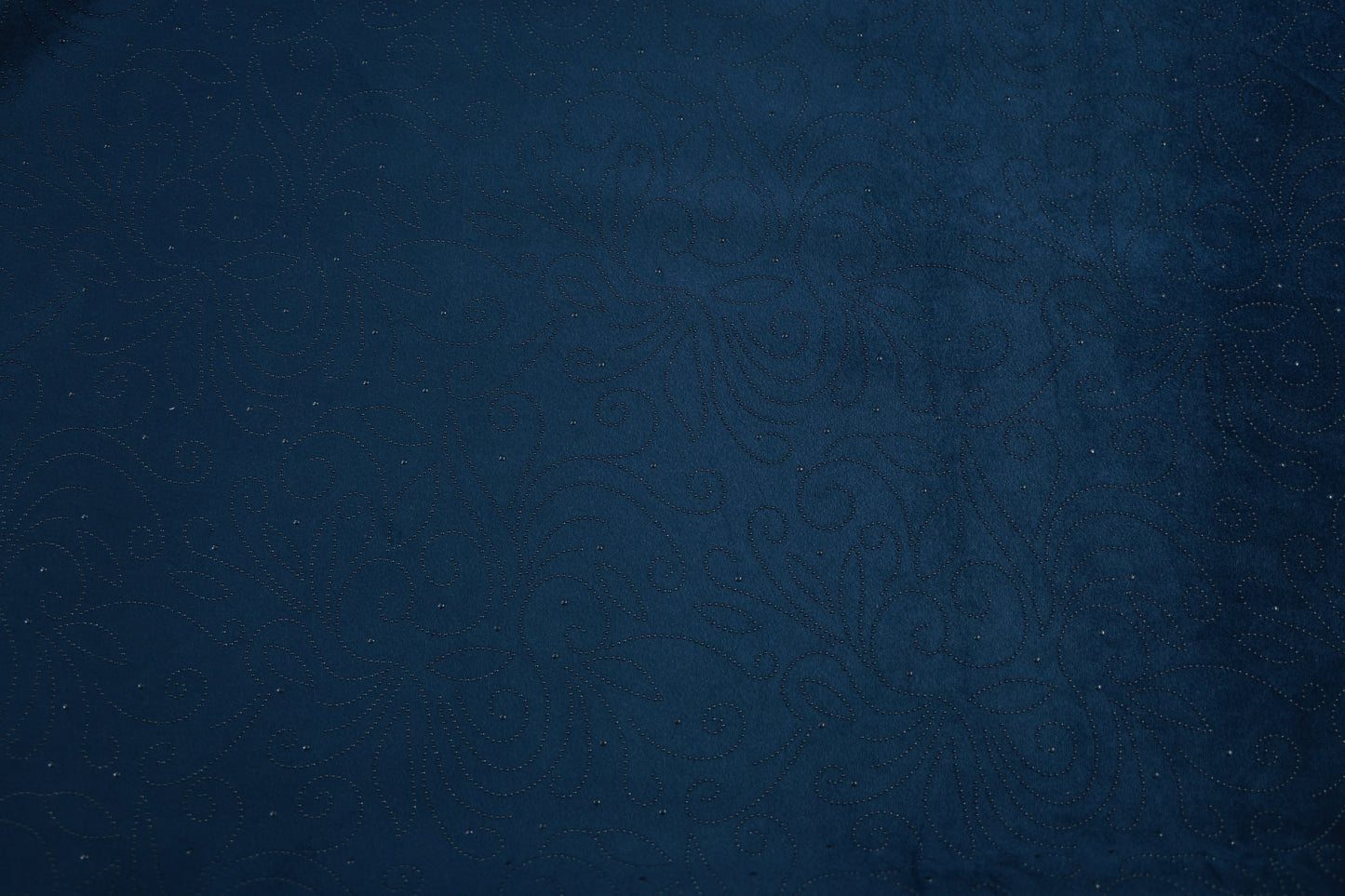 NAVY BLUE EMBROIDERY VELVET FABRIC