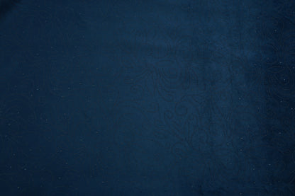 NAVY BLUE EMBROIDERY VELVET FABRIC