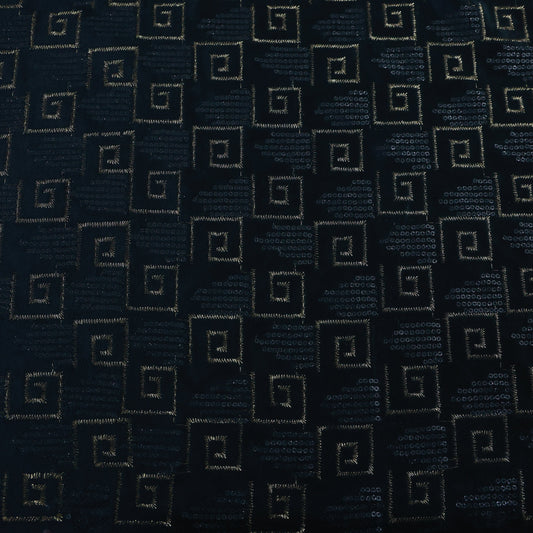 ABSOLUTO BLACK EMBROIERED VELVET FABRIC