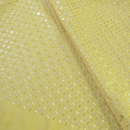 MITVA YELLOW VELVET EMBROIDERED FABRIC