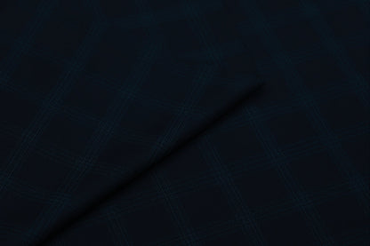 ITALIAN CHANNEL 13942  CHECK NAVY BLUE SUITING