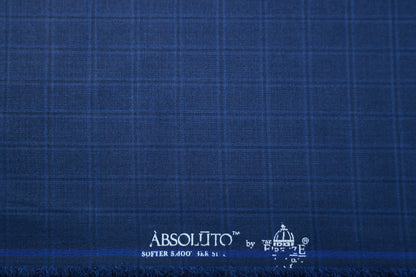 ABSOLUTO ROYAL BLUE CHECK SUITING
