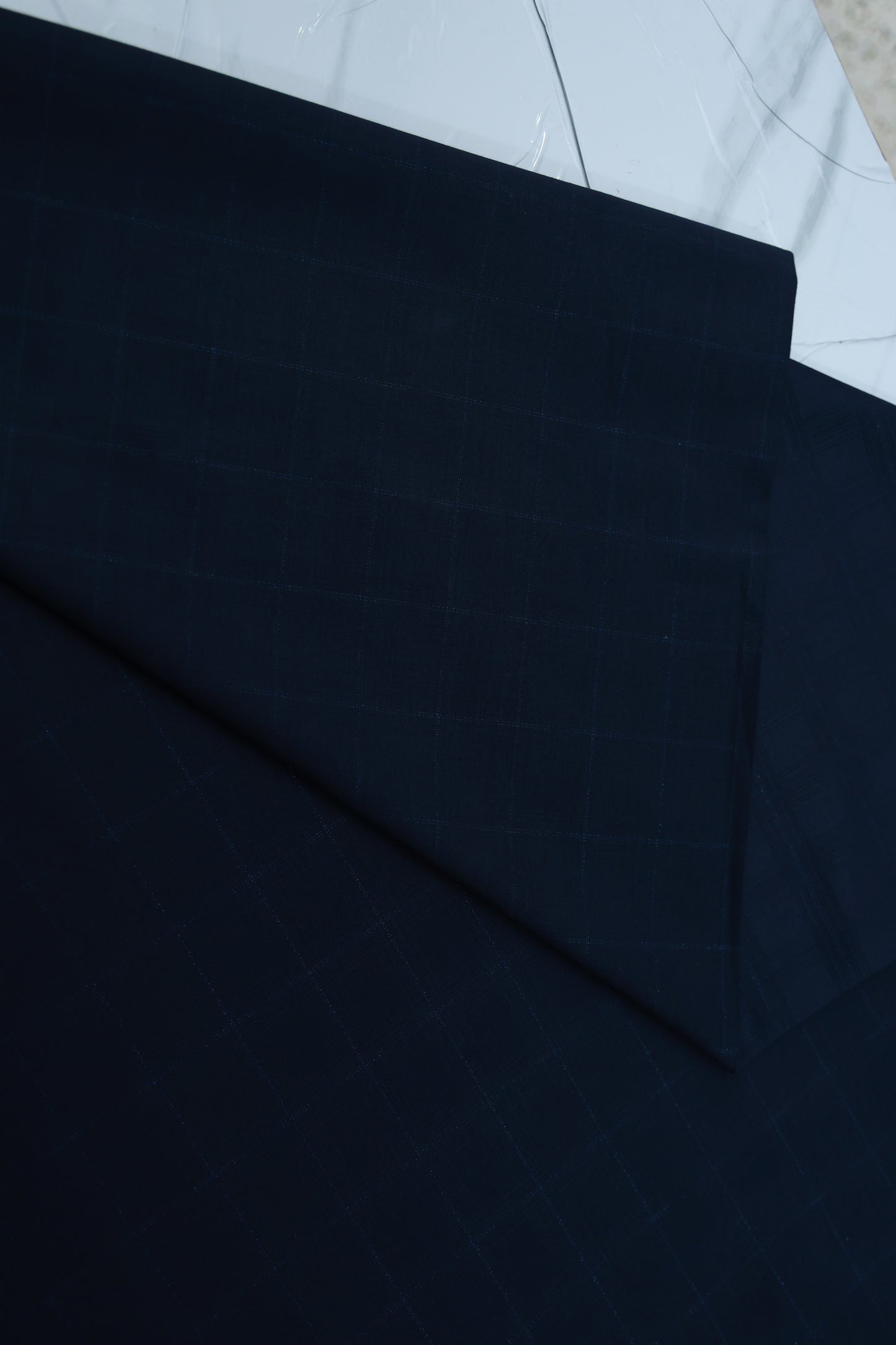 ITALIAN CHANNEL BLUE SPARKLE CHECKS SUITING