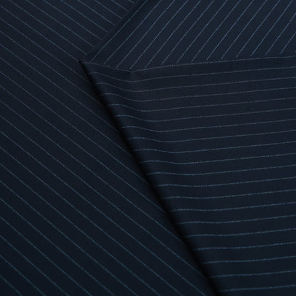 ITALIAN CHANNEL TEXTURE BLACK STRIPS SUITING