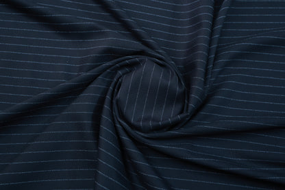 ITALIAN CHANNEL TEXTURE BLACK STRIPS SUITING