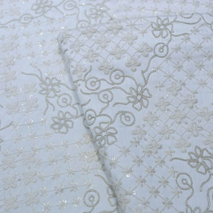 IVORY WITH GOLDEN EMROIDERED SHERWANI FABRIC