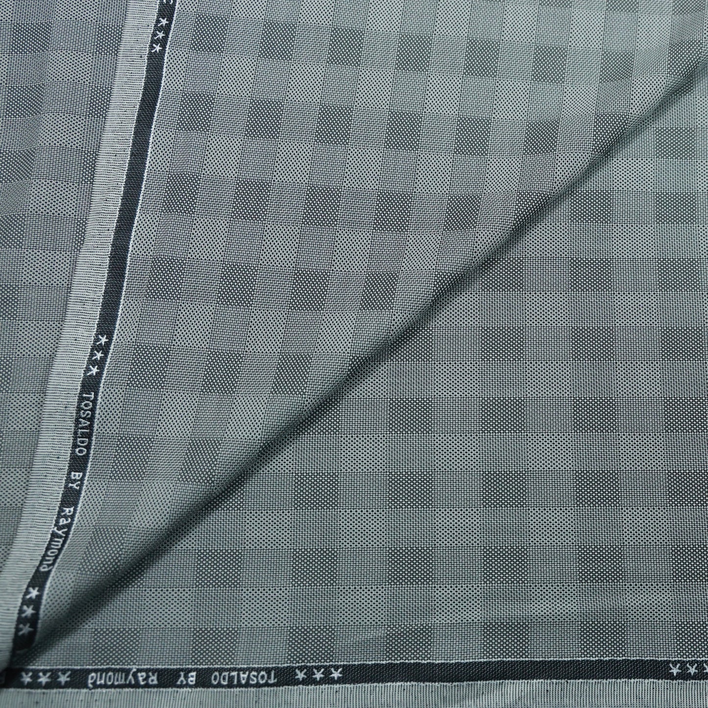 RAYMOND TOSALDO TEXTURED GREY CHECKS SUITING