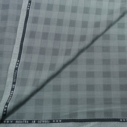 RAYMOND TOSALDO TEXTURED GREY CHECKS SUITING