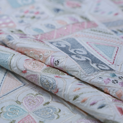 ABSOLUTO  LIGHT PINK EMBROIDERED FABRIC