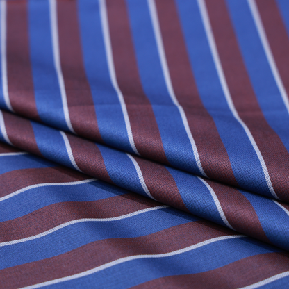 SAVILLE & YOUNG WOOL BLENDED BLUE STRIPS SUITING