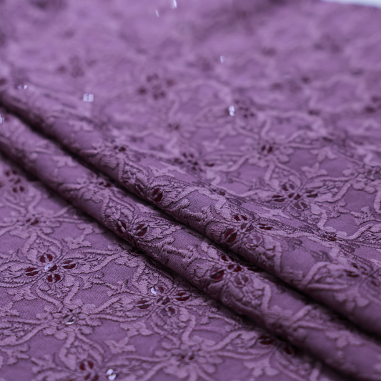 COTTON PURPLE EMBROIDERD KURTA FABRIC