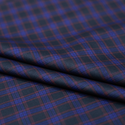 GRADO BLACK WITH RED & BLUE CHECKS SUITING