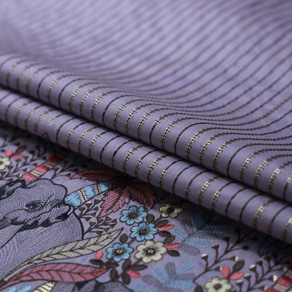 ABSOLUTO PURPLE EMBROIDERD INDOWESTERN/KURTA FABRIC
