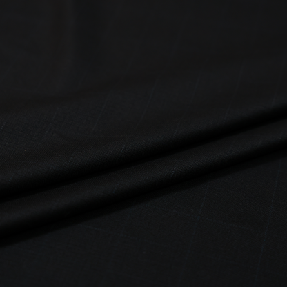RAYMOND SUPREMO WOOL BLENDED BLACK TEXTURE CHECKS SUITING