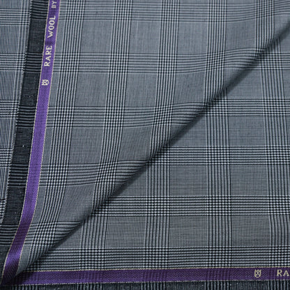 D&J WOOL BLENDED GREY CHECKS SUITING