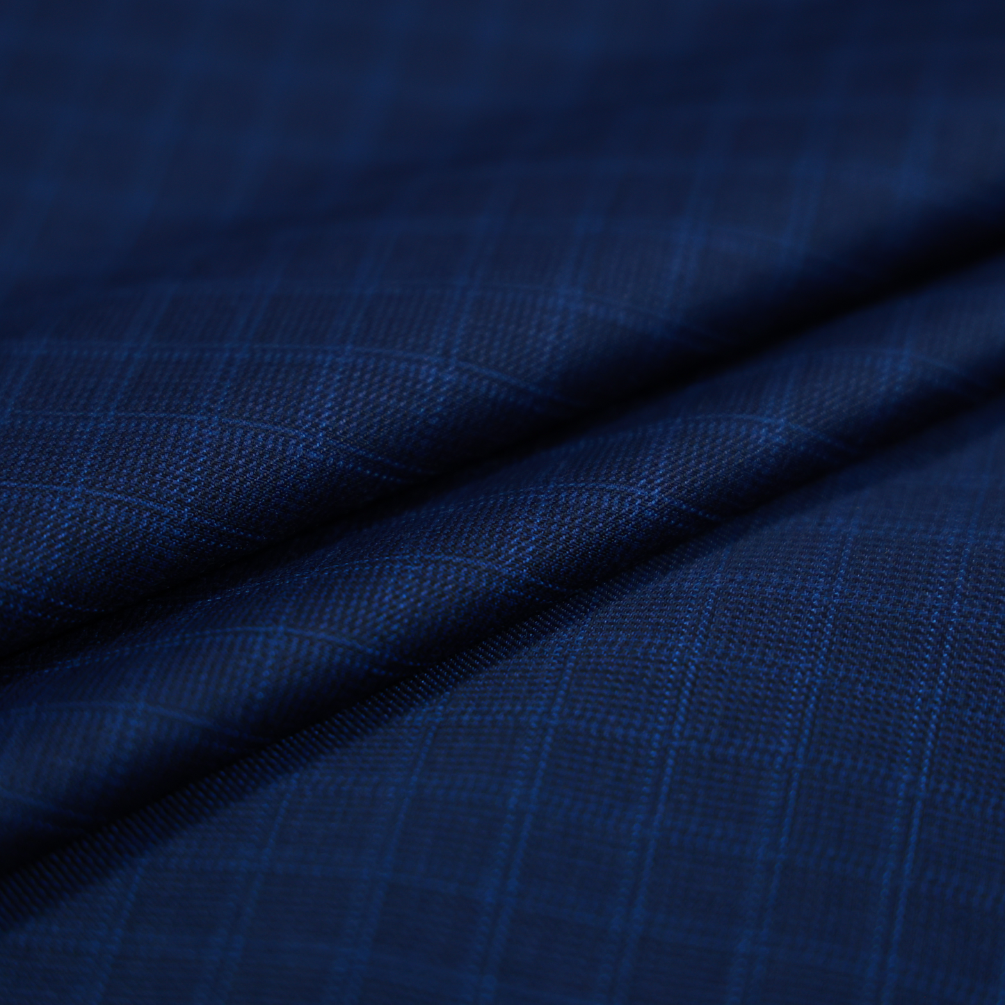 RAYMOND CARIMANTE WOOL BLENDED BLUE CHECKS SUITING