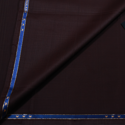 J HAMPSTEAD WOOL BLENDED MEHROON CHECKS SUITING