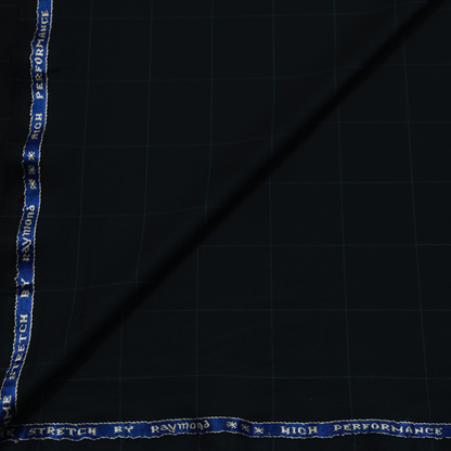 RAYMOND PRIME STRETCH BLACK CHECKS SUITING