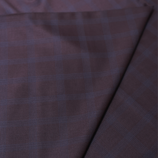 D&J RUST BROWN CHECKS SUITING