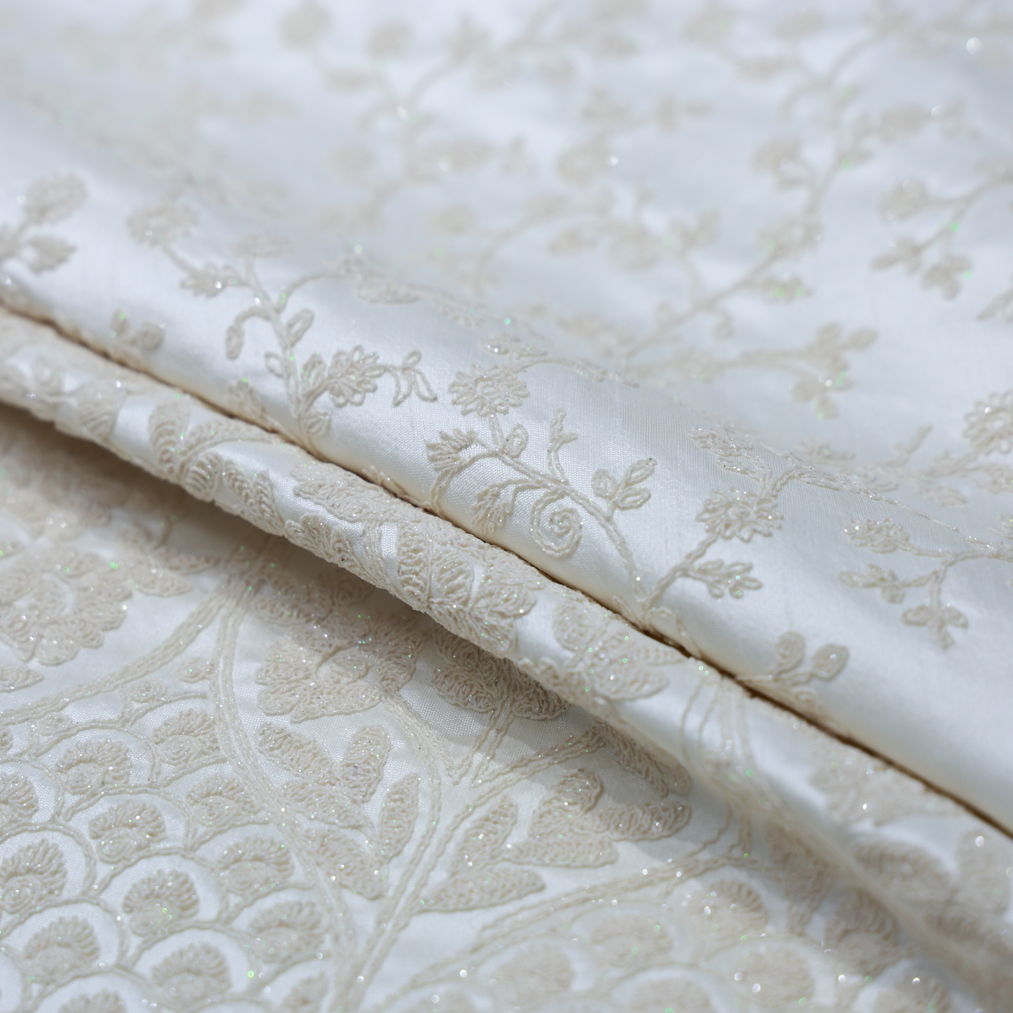 CREAM EMBROIDERD INDOWESTERN FABRIC