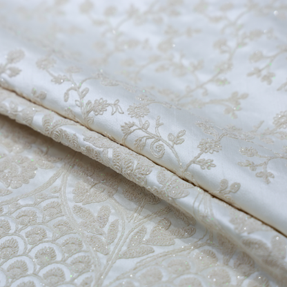 CREAM EMBROIDERD INDOWESTERN FABRIC