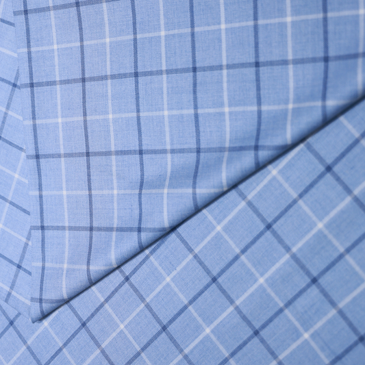 FERRECIO DEITLO SKY BLUE CHECKS SUITING