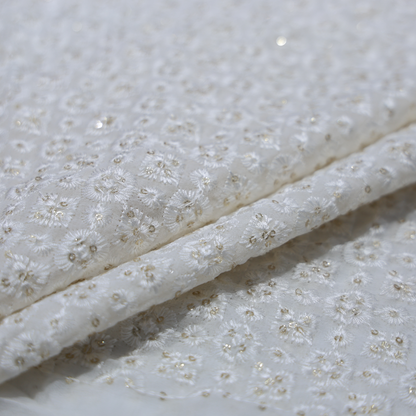 DYEABLE  EMBROIDERD KURTA FABRIC