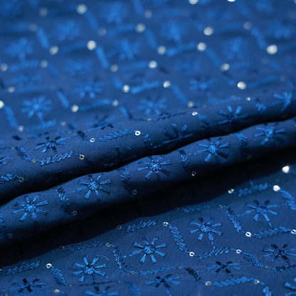 ABSOLUTO  TEAL EMROIDERED  FABRIC