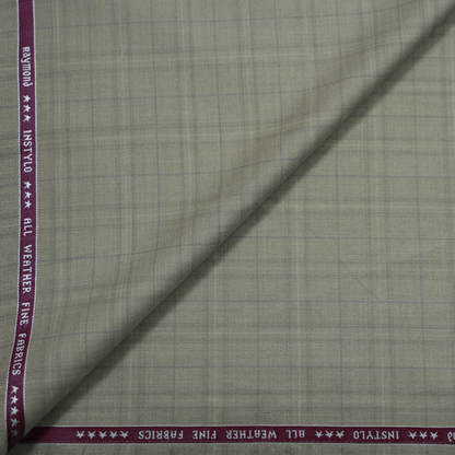 RAYMOND INSTYLO BEIGE CHECKS SUITING